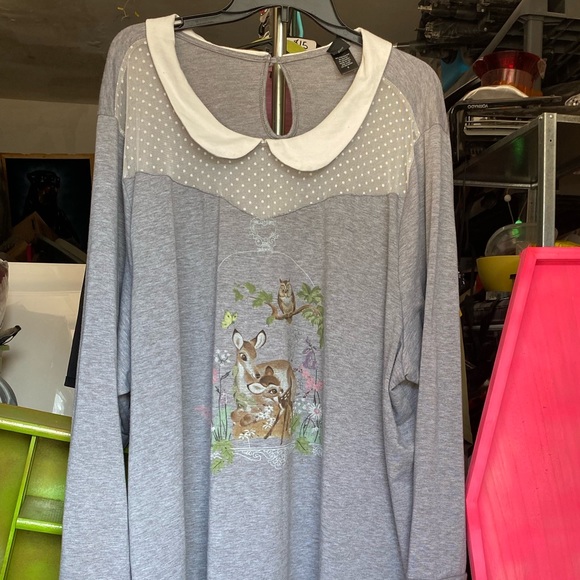 Torrid Disney Bambi Sweater with collar - Picture 2 of 5